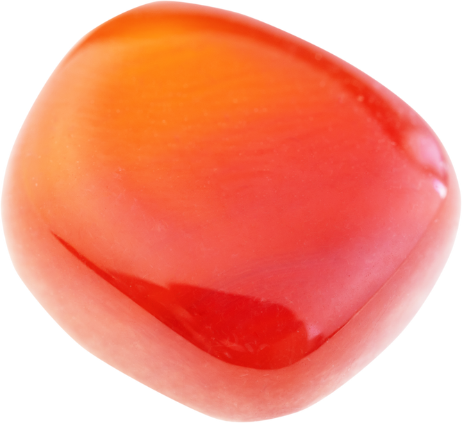 Polished Carnelian Gemstone on White